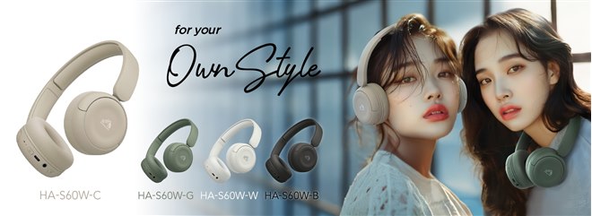 ビクター、スモーキーカラーのミニマルなワイヤレスヘッドホン「HA