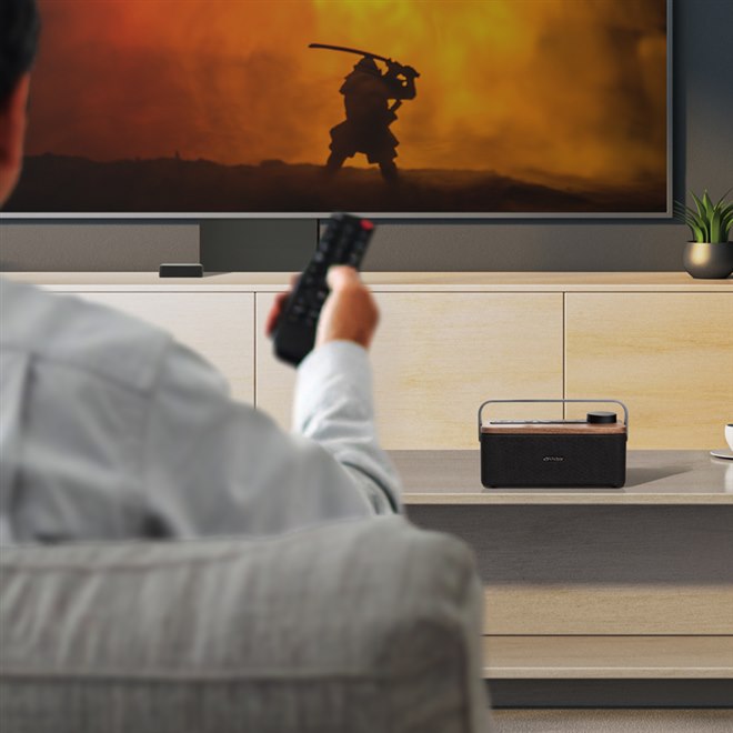 ビクター、天然木デザインを採用したテレビ用手元スピーカー「SP