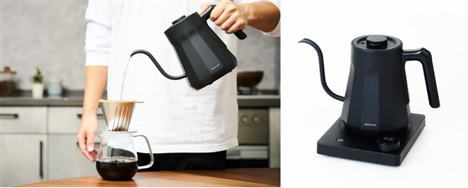 テスコム、1度刻み温度設定と精密ノズルを搭載した電気ケトル「TKE69A