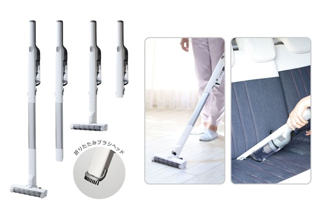 ドウシシャ、自走式パワーブラシ採用で1.05kgのコードレススティック