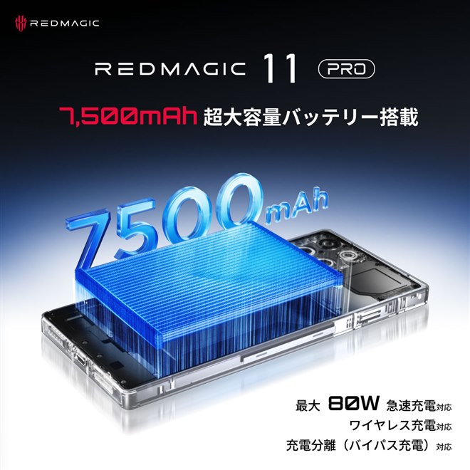 水冷システム実装の6.85型1.5Kゲーミングスマホ「REDMAGIC 11 Pro