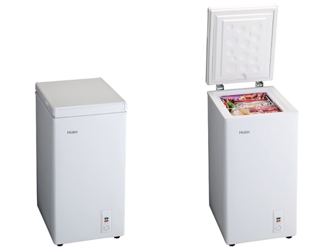 ハイアール、設置しやすい幅約44cmスリム設計の66L上開き式冷凍庫「JF