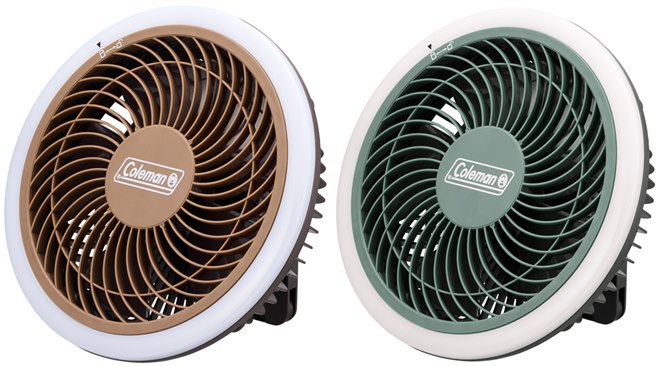 コールマン、アウトドアに適したLEDライト付き多機能ファン2モデル