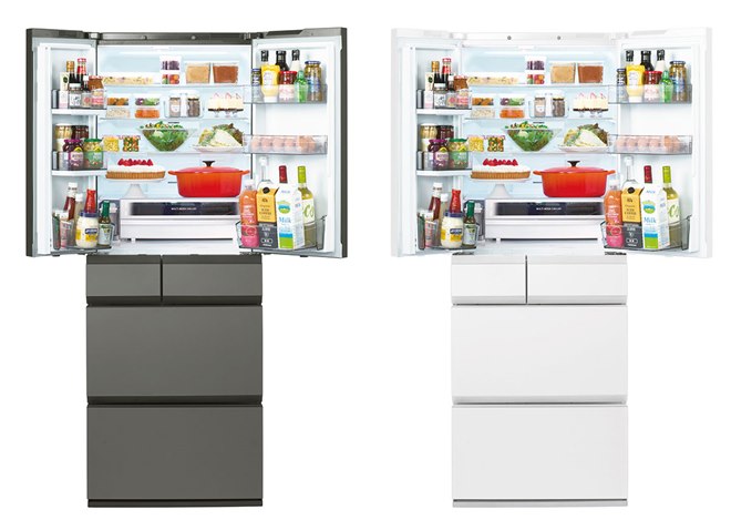 東芝、大容量冷凍室を中央に配置した新シリーズの6ドア冷凍冷蔵庫