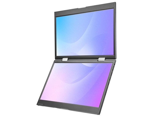 アイ・オー、2画面表示で作業が捗る14型デュアルモバイルモニター「LCD