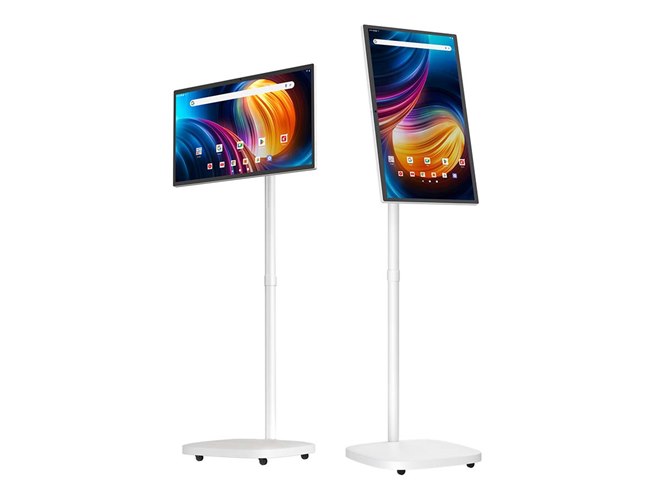 Windowsタブレット 大画面 スタンド付き KEIYO、キャスタースタンド付き27型大画面を採用したタブレット「AN