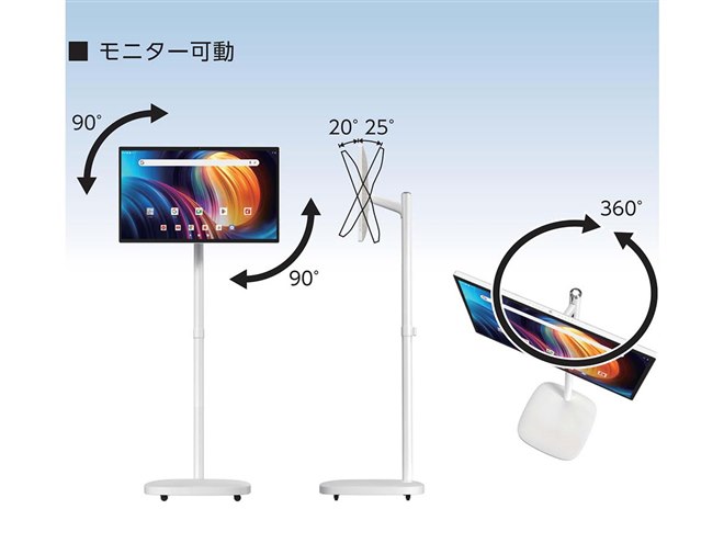 KEIYO、キャスタースタンド付き27型大画面を採用したタブレット「AN