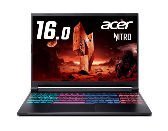 エイサー、Ryzen 7 260とRTX 50シリーズ搭載の16型ゲーミングPC「Nitro 