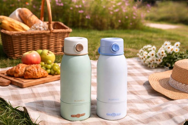 BLUEFEEL、ボトルタイプで100度まで沸かせる充電式電気ケトル「Heat100