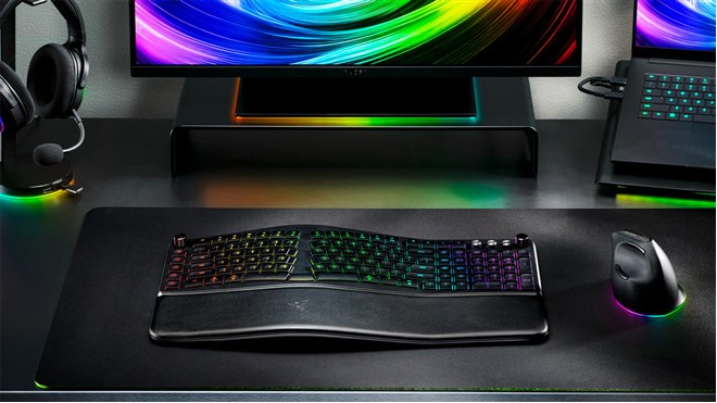 Razer、AI専用キーやRGB搭載のワイヤレススプリットキーボード「Razer
