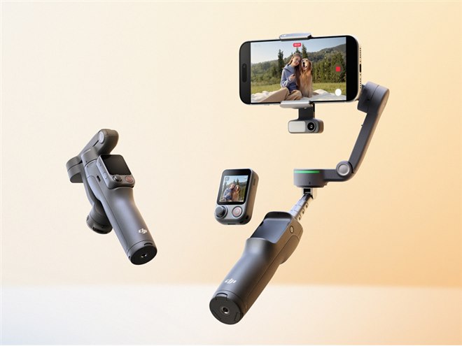 DJI、着脱式画面付きリモコンで遠隔操作も可能な新型スマホジンバル