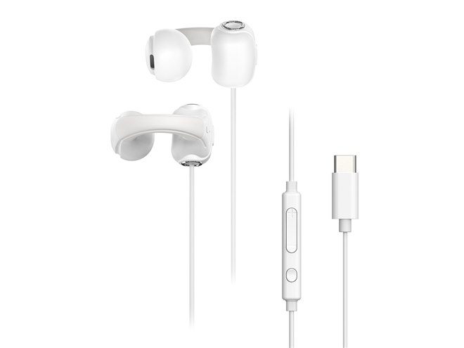 多摩電子工業、USB Type-C接続イヤーカフタイプの有線イヤホン