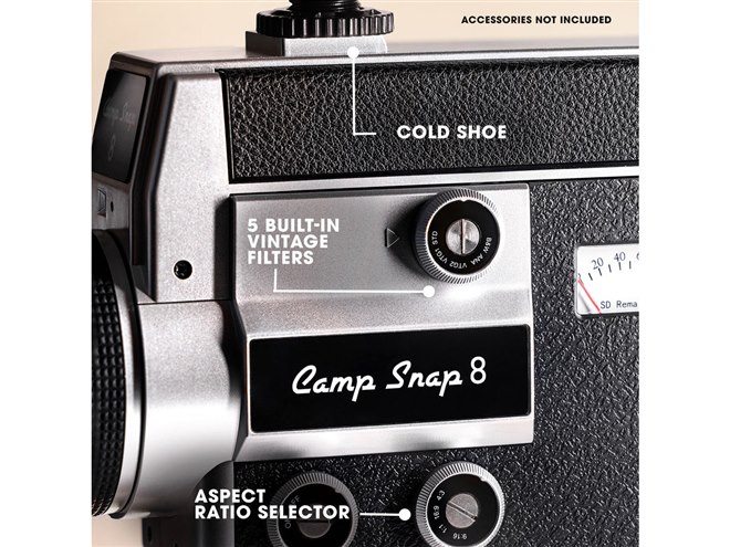 Camp Snap、レトロスタイルのスクリーンレスビデオカメラ「Camp Snap 8 Camp Snap、レトロスタイルのスクリーンレスビデオカメラ「Camp Snap 8