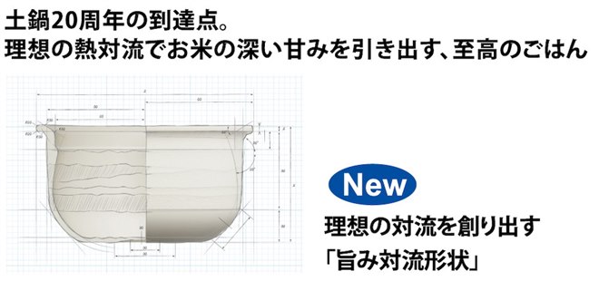 タイガー、圧力IHジャー炊飯器「ご泡火炊き」に新形状の土鍋釜採用