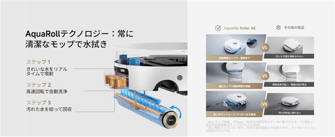 Dreame、ローラーモップ搭載のロボット掃除機「Dreame Aqua10s Roller