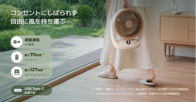 SwitchBot、約20％小型化したコードレス「スマートサーキュレーター2