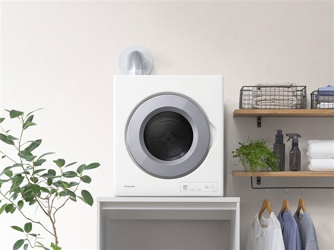 Panasonic 電気式乾燥機 ホワイト パナソニック、乾燥時間を約45％短縮する屋外排気式電気衣類乾燥機
