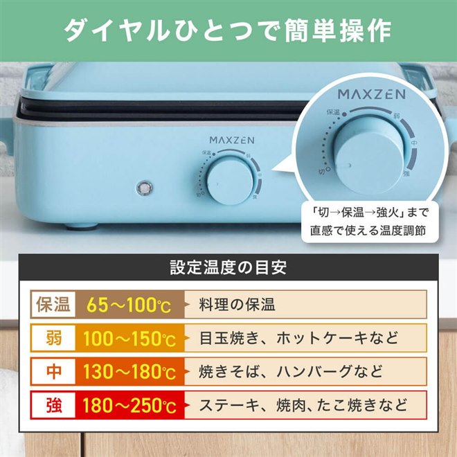 MAXZEN、着脱式プレートを採用したホットプレート2モデル - 価格.com