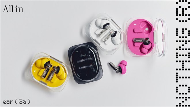 Nothing、シースルーデザインの完全ワイヤレスイヤホン「Ear (3a