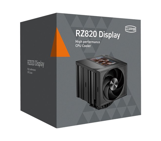 CPS、5型液晶を搭載したツインタワーCPUクーラー「RZ820-DISPLAY-BK