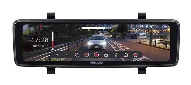 ケンウッド、56fps表示対応のルームミラー型ドラレコ「DRV-X80EM
