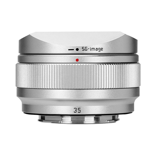SG-image、単焦点レンズ「SG-image AF 35mm F2.2」にシルバーモデルの