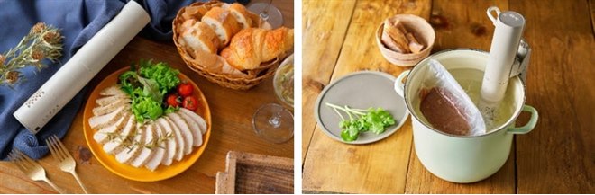 BRUNO、「コンパクト低温調理器」に新色ブルーグレーとチャコールの2色