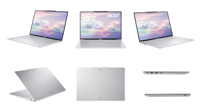 エイサー、重さ約990gの薄型軽量16型Copilot+ PC「Swift Air 16
