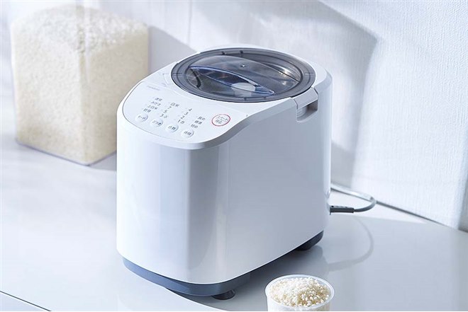 ツインバード、かくはん棒で割れ米を抑えるコンパクトな4合精米器「MR