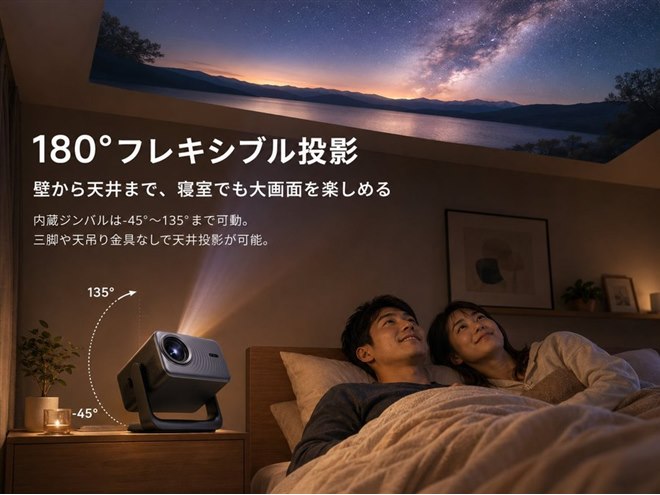 Dangbei、180度回転ジンバル搭載のフルHDプロジェクター「N3 Max