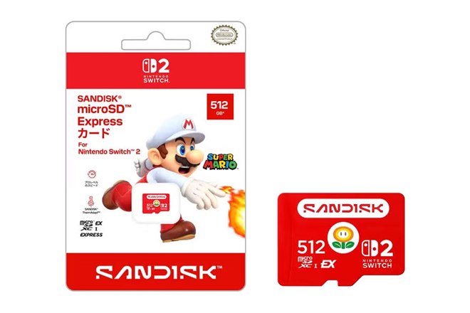 任天堂ライセンス商品にサンディスク製512GB microSD Expressカードを