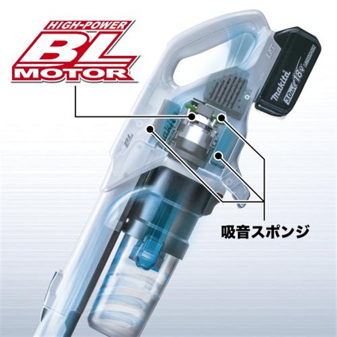 マキタ、電動回転ブラシを搭載したコードレス式充電式クリーナー