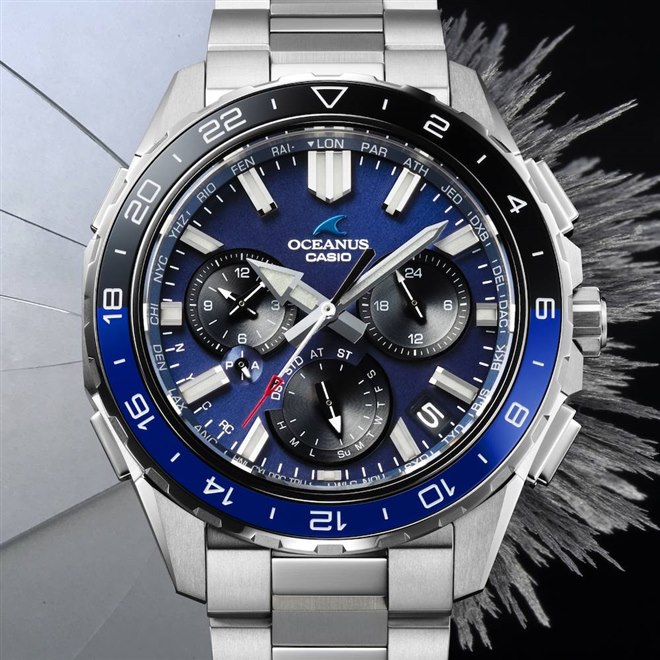 カシオ、世界各都市の時刻を一度に把握できるOCEANUS「OCW-P3000