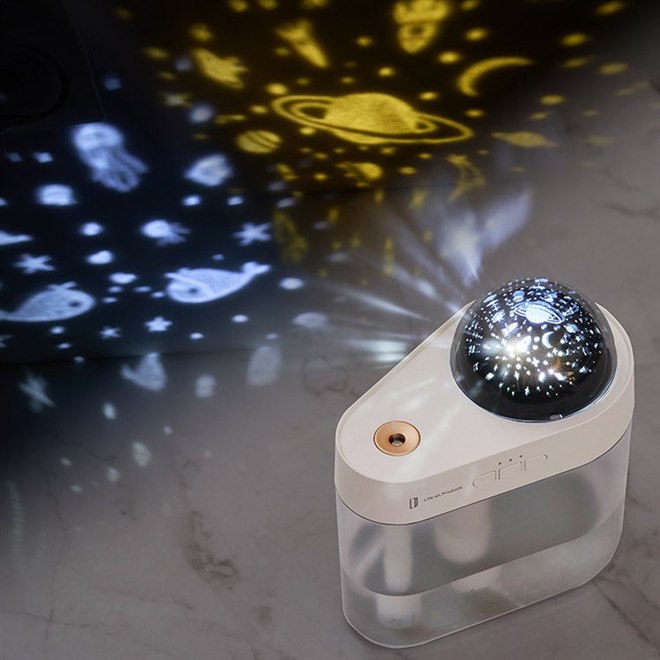 ライフオンプロダクツ、部屋でプラネタリウム気分が味わえる小型加湿器