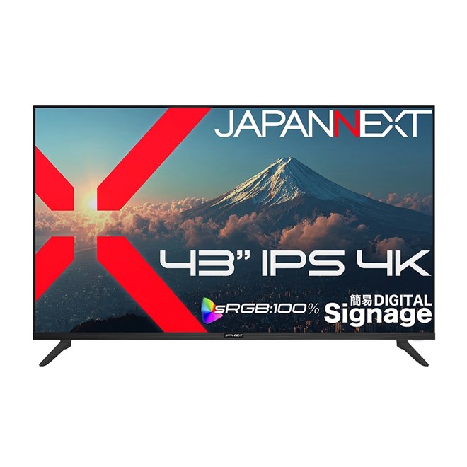 JAPANNEXT、USBメモリー再生対応の43型4K液晶ディスプレイ - 価格.com