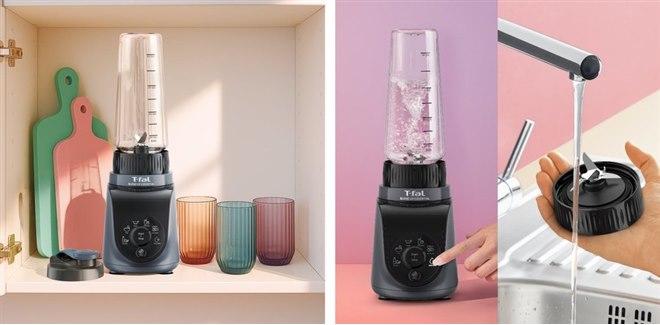【大人気✨】T-fal ブレンダー＆フードプロセッサーセット ティファール、独自の6枚刃を備えた自動プログラム搭載ブレンダー