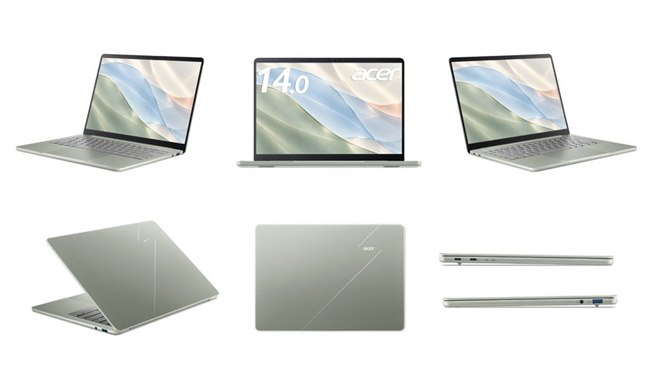 エイサー、約1.18kg・約12.99mmの薄型軽量オールアルミボディを採用