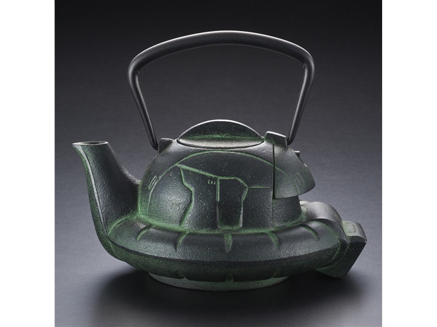 南部鉄器　鉄瓶　ZAKU（GREEN）　希少　ガンダムカフェ　未開封 ザクの頭 鉄瓶 ガンダム「ザク」の頭部をモチーフにした 「南部