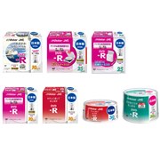 16倍速記録に対応したDVD-Rメディア16パッケージ。いずれも価格はオープン