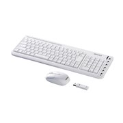 [BSKBW02WH] 27MHz�т̖������g���ш���̗p�������C�����X�L�[�{�[�h�ƃ}�E�X�̃Z�b�g�i�z���C�g�j�B�{�̉��i��5,350�~