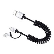 Just Mobile AluCable Duo twist Lightning & microUSBケーブル