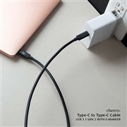 cheero Type-C to Type-C Cable USB 3.1 G2 with e-Marker CHE-258-BK