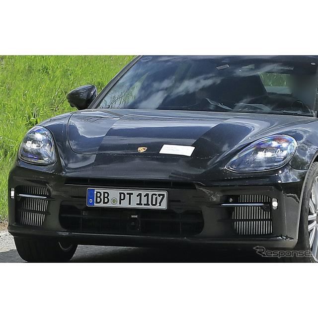 ナンバー上部にインテーク 顔が違う ポルシェ パナメーラ 謎のプロト車両の正体は 価格 Com