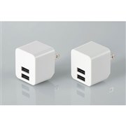 2.4A AC�[�d�� 2�Z�b�g EC-AC08WH