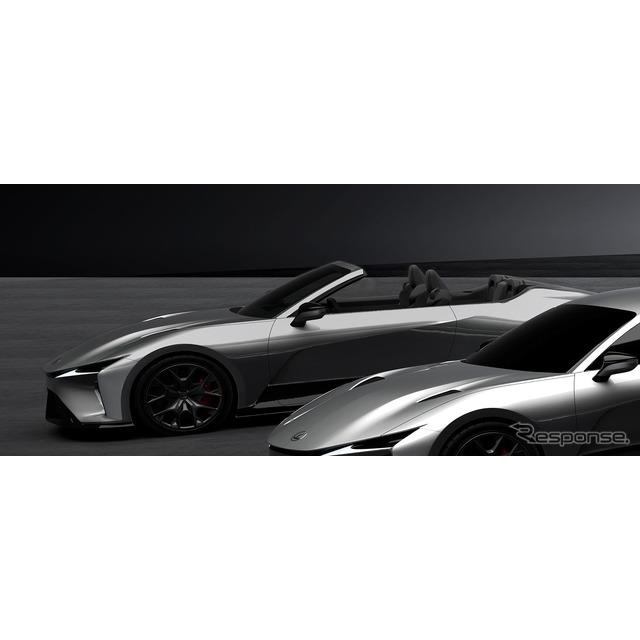 レクサス（Lexus）は12月14日、トヨタ自動車のEV新戦略発表の場において、4シーターオープンEVのティザー写...