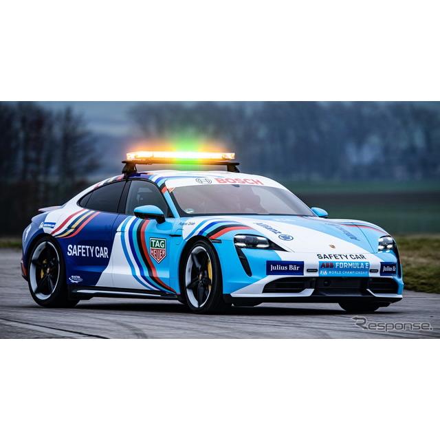 ポルシェは1月18日、EVスポーツの『タイカン』（Porsche Taycan）が、新しいフォーミュラEのセーフティカー...