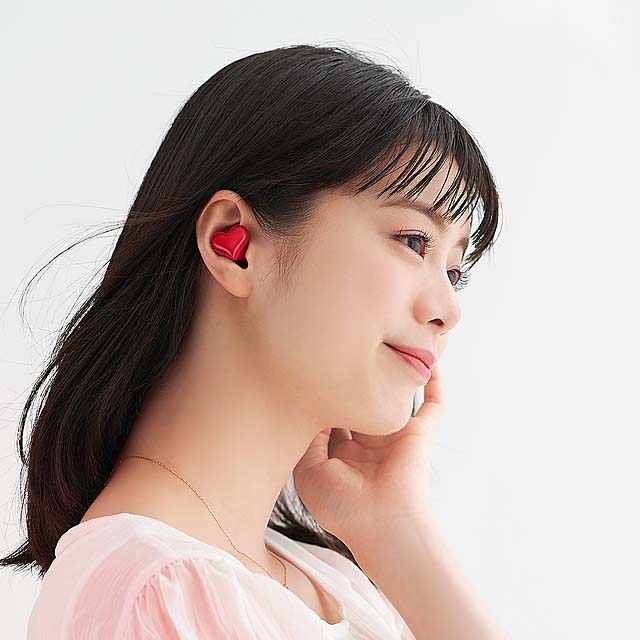 独立を宣言 HeartBuds Bluetoothイヤホン 赤 - オーディオ機器
