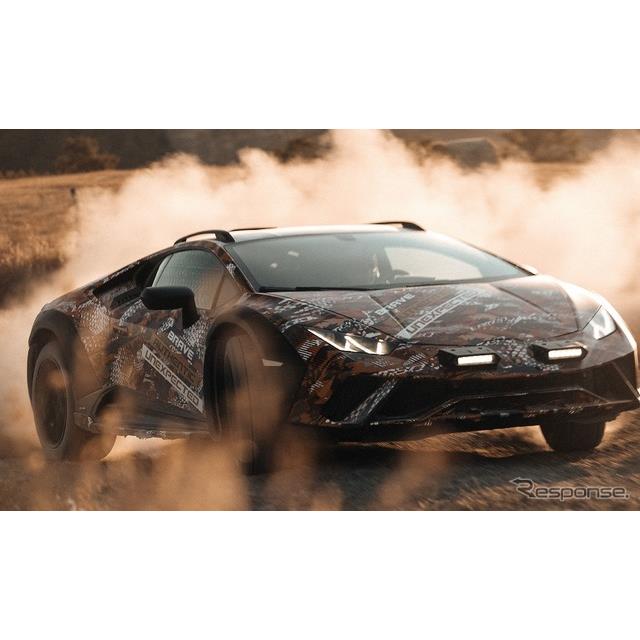 ランボルギーニ（Lamborghini）は7月26日、『ウラカン』をベースに開発中のオフロード仕様のプロトタイプの...