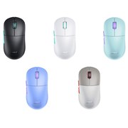 M8 ワイヤレス ゲーミングマウス(左上から時計回りに、ブラック、ホワイト、フロスティ・ミント、レトロ、フロスティ・パープル)