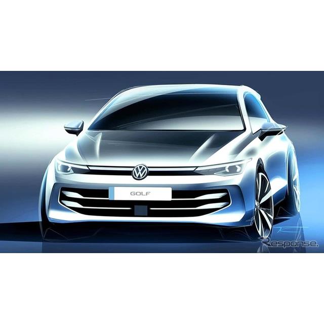 フォルクスワーゲン（Volkswagen）は1月19日、5ドアハッチバックの『ゴルフ』の改良新型のスケッチを公開し...